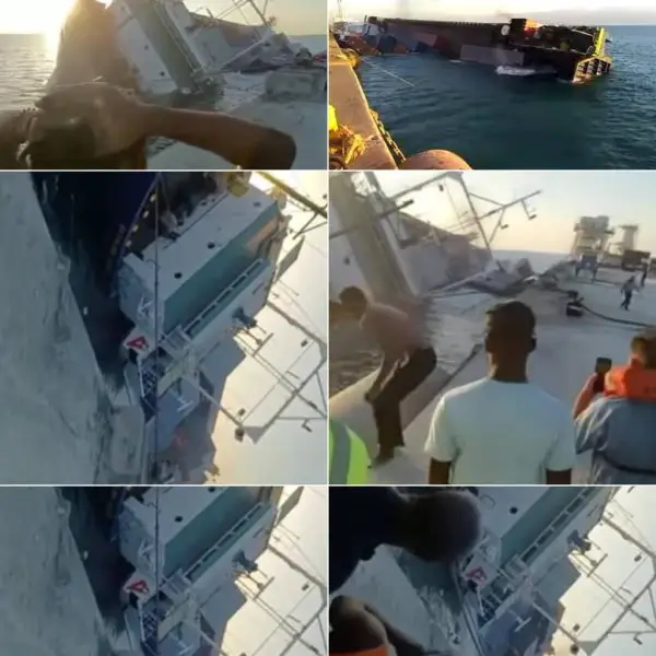 Un bateau contenant à peu près 72 conteneurs de marchandises plongé dans les eaux de Port-au-Prince